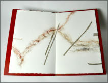 PASSAGEN 2013, Holzbuch mit Farbstiftzeichnungen und Collagen