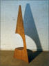 KLANGSTUHL 2001, Eichenholzlleisten, ca.200 cm bespielbare Skulptur